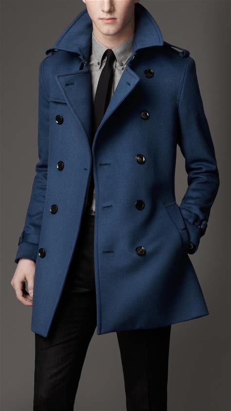 burberry long coat blue men|burberry wool coat nordstrom.